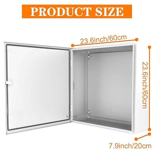 Outdoor Electrical Box 24 x 24 x 8'' Nema 4X Enclosure Waterproof Junction Box Electrical Enclosure Lockable Weatherproof Enclosure Box