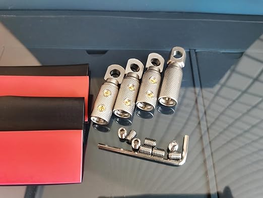4 Gauge Wire Terminal Connector 5/16 Ring Wiring Terminals 4AWG Power Wire Lugs with Heat Shrink Tube Set (4PCS)