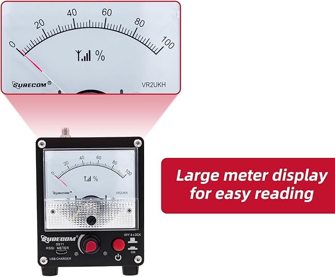 Mcbazel Surecom SS11 Portable Field Strength Power Test Meter RF Signal Strength Test Meter with Antenna