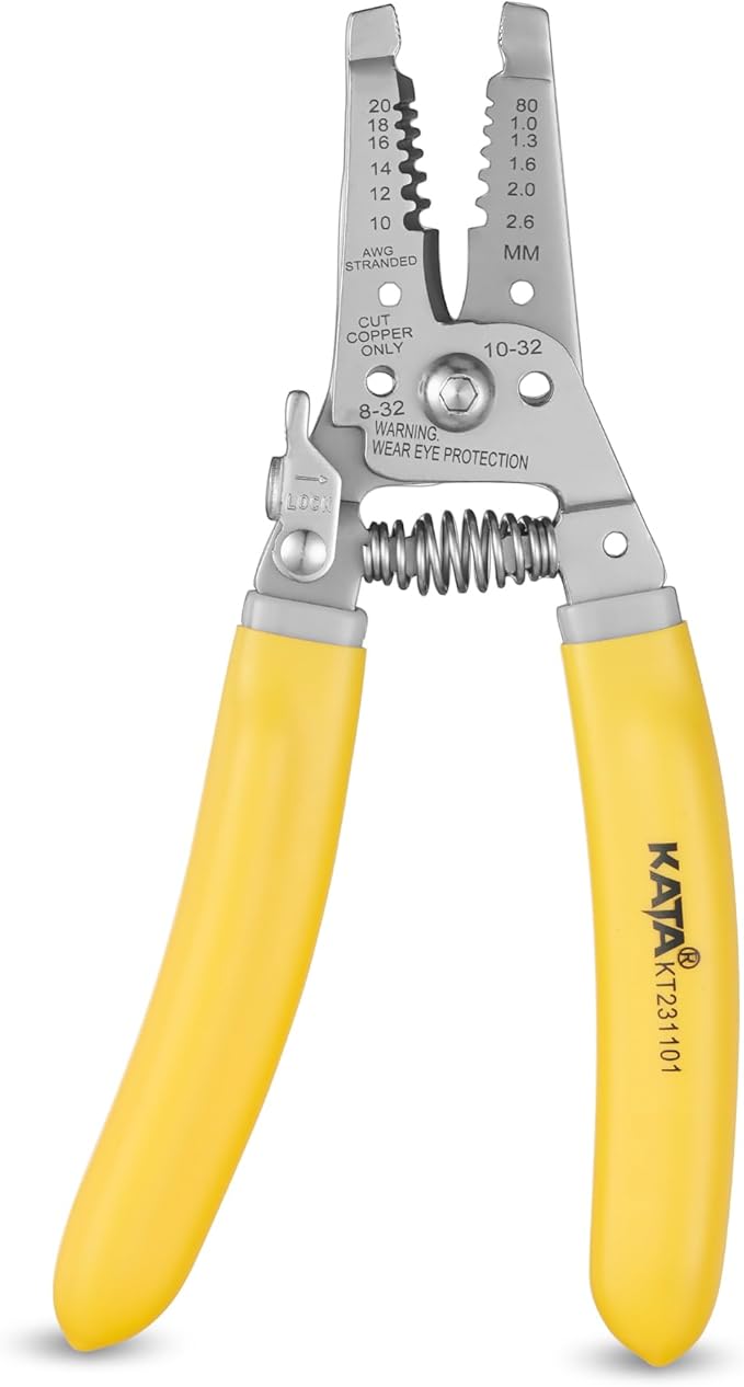 Wire Stripper Tool Crimper for Electricians: 7 Inch Wire Cutter Stripping Tool for 10-18 AWG Solid and 12-20 AWG Stranded Wire - Electrical Wire Crimping Stripping Plier - 10 12 14 16 18 AWG Gauge
