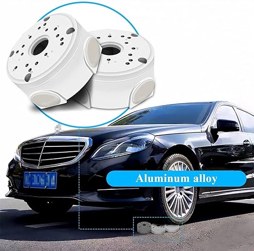 Metal Aluminum & Waterproof Junction Box Mount Bracket, Universal for Bullet Security Camera, Aluminum Waterproof Hide Cable Junction Box Compatible with Solar Panel, Fits Wall Ceiling (4pcs)