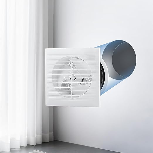 VEVOR Through-the-Wall Ventilation Fan， White Grille, 110 CFM, 6.8" Diameter Exhaust Fan Duct with 10-Inch Retractable Hose for Kitchen, Living & Laundry Room Workshop