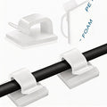 150 PCS Adhesive Cable Wire Clips Black, Outdoor Cable Management Wire Organizer Cord Holder for Under Desk, Car, Wall, TV PC Ethernet Cable (White)