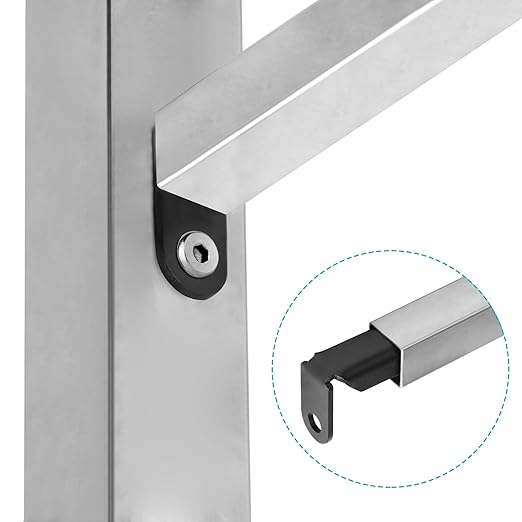20 Pack Black Fence Mounting Bracket for 1-1/2" x 1-1/2" Square Tube, Fence Panel Internal Rails Connector