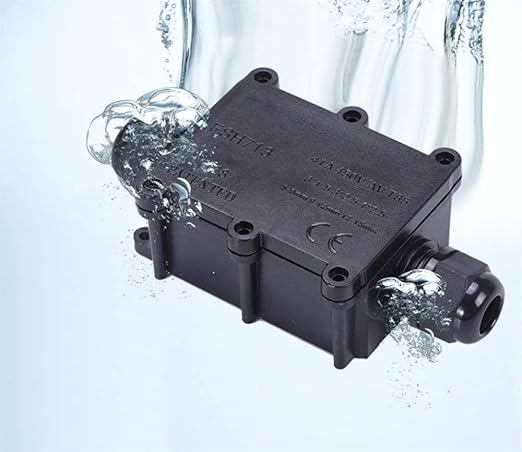 Junction Box Waterproof,Outdoor Junction Box, Waterproof Electrical Junction Box, IP68, 3 Way M20 coaxial Cable Connector Wire Range from 4 to 12mm, Black,