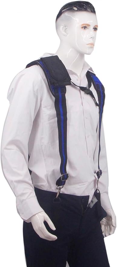 Tool Belt Suspender for Men 4 Point Padded with Attachment Loops, WristBand Pouch Pocket for Construction Worker