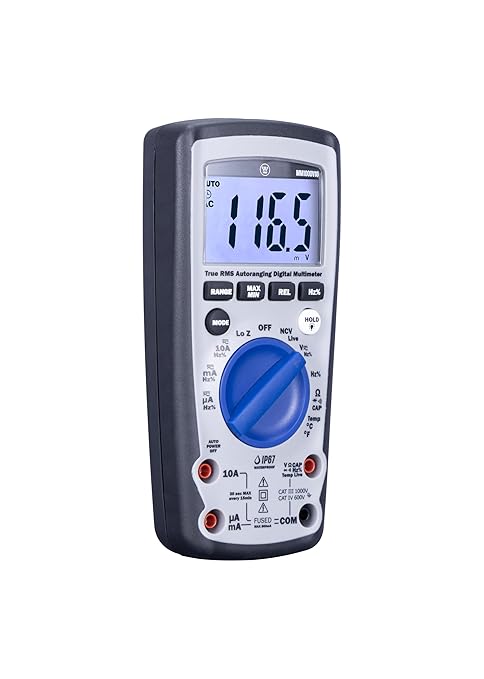 Westinghouse 1000V True RMS Auto-Ranging Multimeter with Backlight and MAX/MIN; Measures Voltage Current Resistance Capacitance Frequency Temperature; 2-Year Warranty; Professional & DIY Use