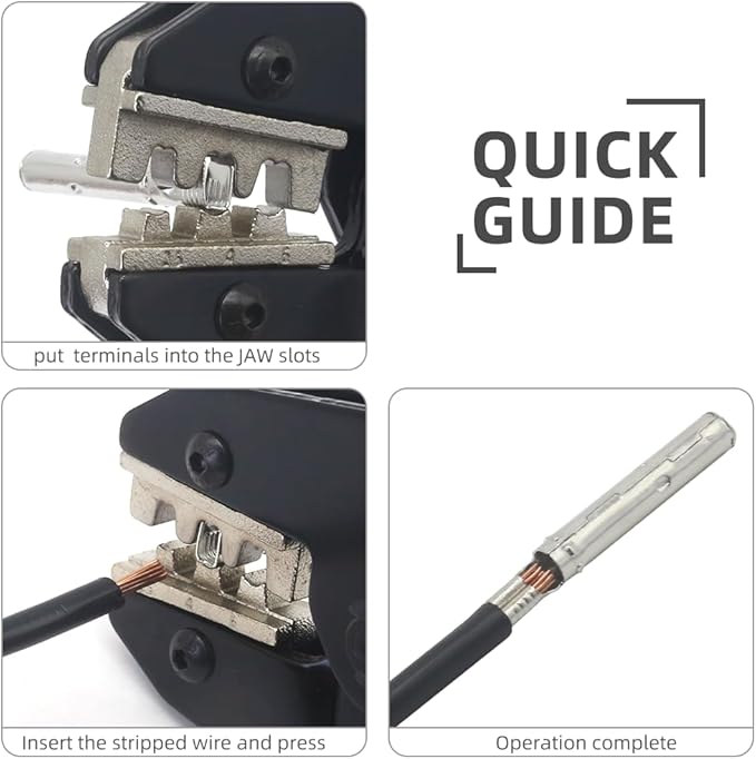 Crimping Tool for Solar PV Cable Connectors - Ratcheting Wire Crimpers - AWG 14/12/10 (2.5/4/6mm²) - Ratchet Terminal Crimper - Electrical Crimping Tool HS-2546