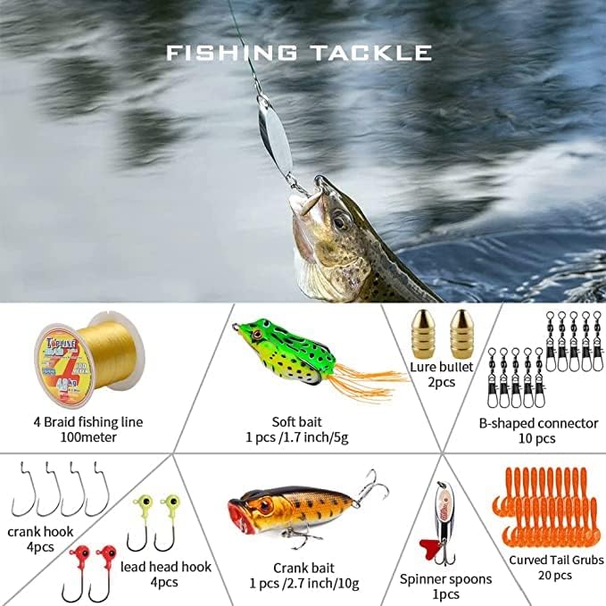 Collapsible Fishing Rod and Reel Combo, BalanZze Telescopic Fishing Rod with Spinning Reel, Portable Collapsible Fishing Pole Kit for Saltwater and Freshwater – Ideal Fishing Gift