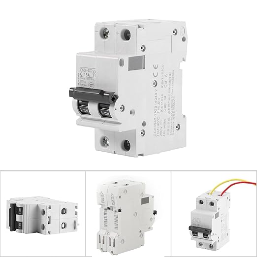 2P 250V Low-Voltage DC Mini Circuit Breaker for Solar Panels Grid System Din Rail Mount 16A