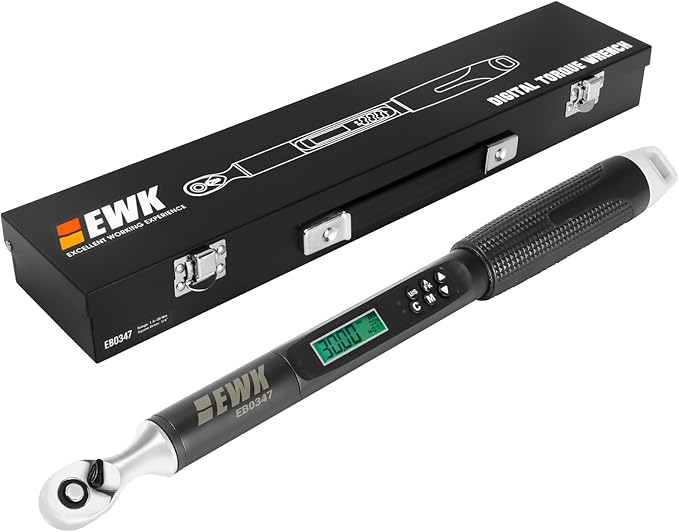 EWK 1/4" Drive Digital Angle Torque Wrench 1.1-22.1 ft-lbs (1.5-30 Nm), with LED Display & Buzzer, for Bicycles and Precision Machinery