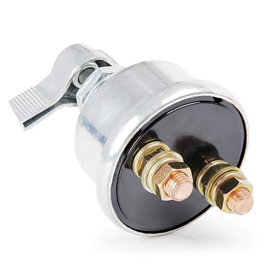 6276 PV 1 Pack Post 12v RV High Current Battery Disconnect Kill Switch for Truck, Boat, Lorry,2 Years Warranty, Silver, Model:6276 RV PV Battery Disconnect Switch 12V