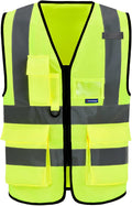 A-SAFETY hi vis Safety Vests, Yellow