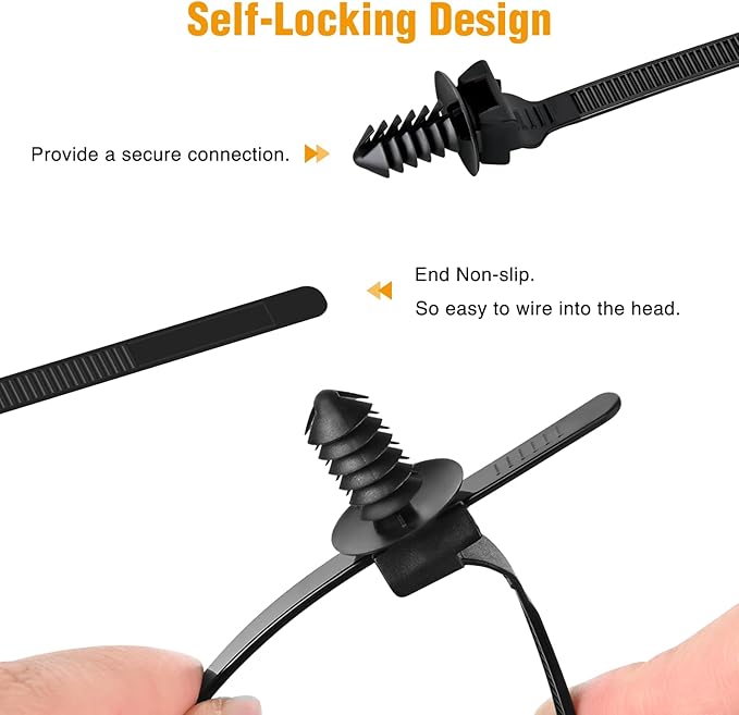 GOOACC Push Mount Cable Zip Ties Heavy Duty Nylon Push Mount 5 Most Popular Sizes Self Locking Cable Strap Assortment for Indoor Outdoor Wire Tying Construction Auto ect -160 Pcs