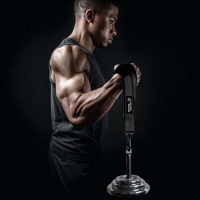 Arm Wrestling Training Strap Belt Hand Grip Arm Finger Forearm Exerciser Strengthener for Cable Machine and Free Weight