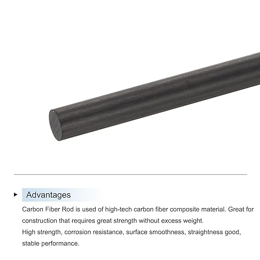 MECCANIXITY Carbon Fiber Rod, 4mm x 500mm Carbon Rod Bar for RC Plane DIY Craft Kite Wing Tube Quadcopter Arm Repair Pack of 5