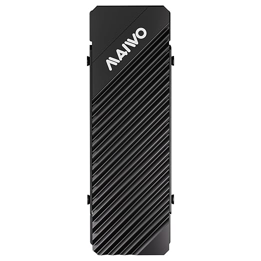 MAIWO M.2 SSD Heat Sink Cooler for 2280 SSDs Double-Sided Heatsink with Thermal Silicone Pad for PC NVMe M2 SSD, Aluminum Alloy Shell, 5mm Thickness