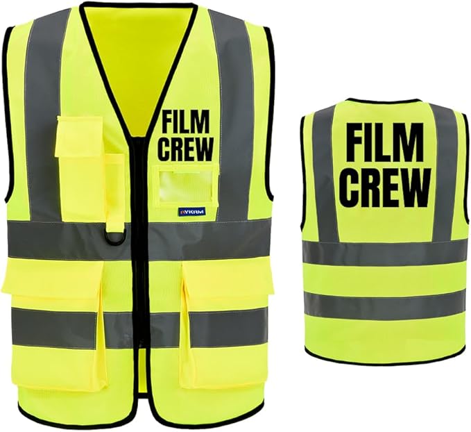 Reflective Security Safety Vests Heavy Duty with 7 Pockets and Front Zipper