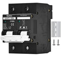DC Circuit Breaker 36V to 250V Large Current Max 150A Black Color DIN Rail Mounting 2 Poles Thermomagnetic Short Circuit Overload Protector Solar Panel Battery Switchs (150A)