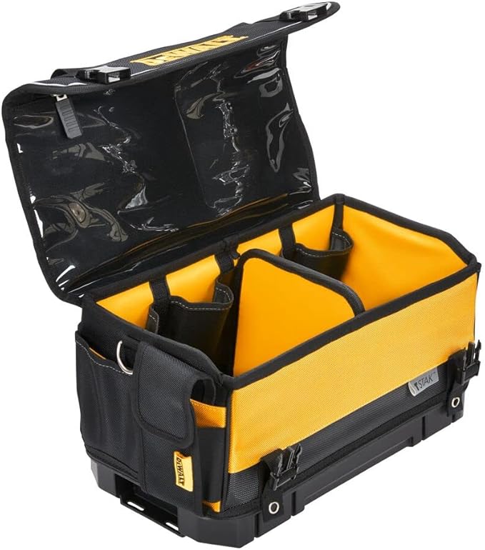 DEWALT TSTAK Tool Bag, 16-inch Durable Tote with Tool Organizer and Hard Bottom (DWST17623)