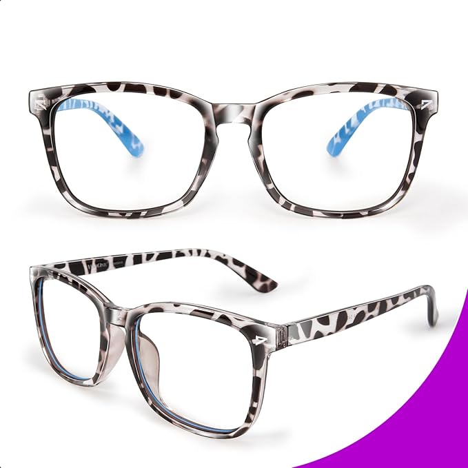 VISOONE Blue Light Blocking Glasses Square with Anti Computer Glare for Gaming Women and Men MONTANA