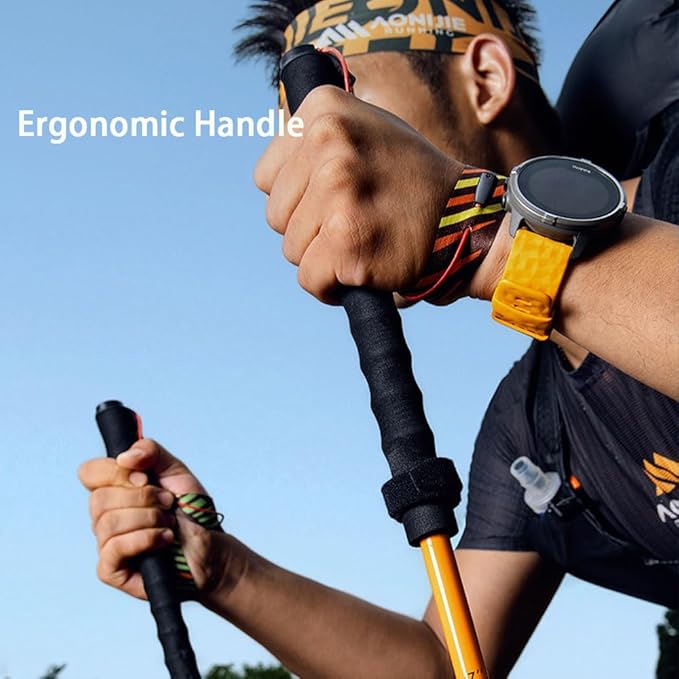 AONIJIE Trekking Poles -2 Ultralight Collapsible Carbon Fiber Hiking Poles with Anti-Shock and Quick Lock System, Folding Walking Sticks for Hiking, Camping