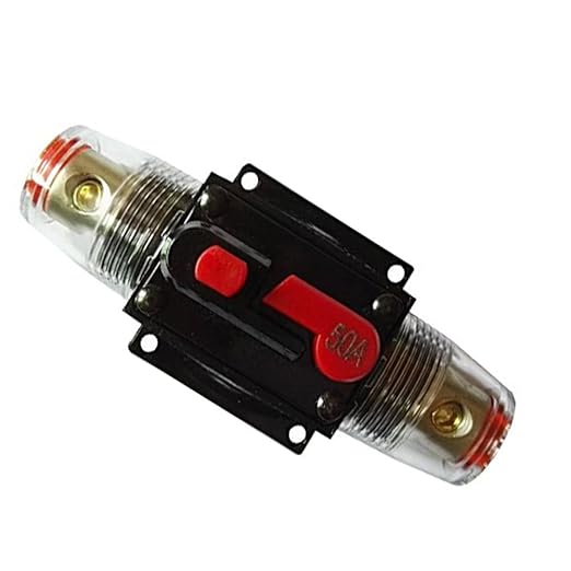 ZOOKOTO 50 Amp Circuit Breaker with Manual Reset Fuse Holder Solar Panel Fuse for Auto Car Marine Boat Stereo Switch Audio Inverter System Protection