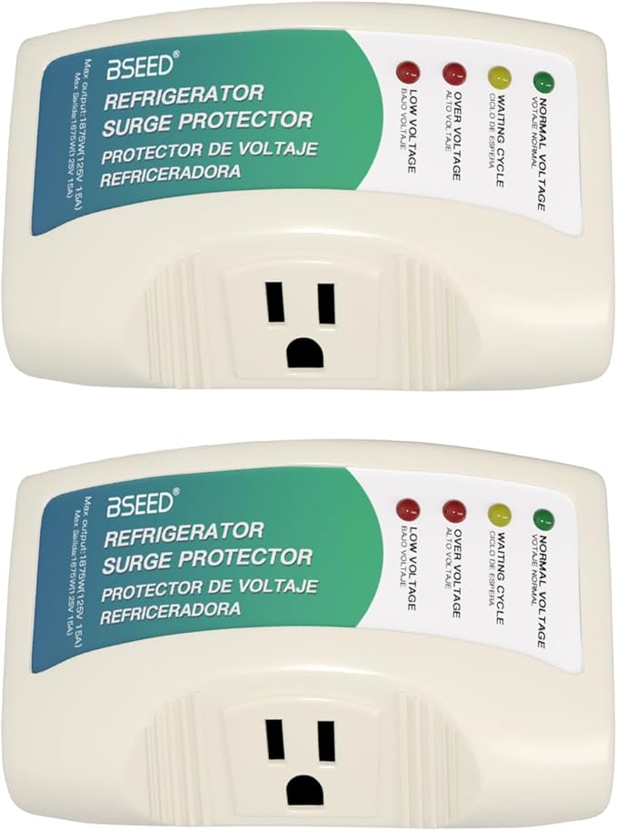 BSEED Single Outlet Surge Protector, Wall Surge Protector for Refrigerator, TV, PC, Washing Machine and Other Home Appliance 2 Pack