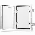 QILIPSU Waterproof Junction Box IP67 Outdoor Plastic Electrical Project Enclosure Weatherproof with Inner Door, Mounting Plate, Wall Brackets, Hinged Clear Cover 11.8"x7.9"x6.7" CC-D