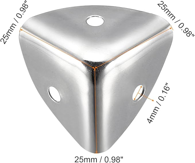 uxcell Metal Box Corner Protectors Edge Guard Protector 25 x 25 x 25mm Silver Tone 36pcs for Table Corners and Desk Corners