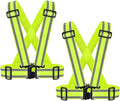 2Pack High Visibility Reflective Safety Vest | Lightweight,Adjustable & Elastic | Hi Vis Running Gear for Jogging,Walking,Cycling,Construction Workers,Motorcycle,Men,Women… (2, YELLOW)