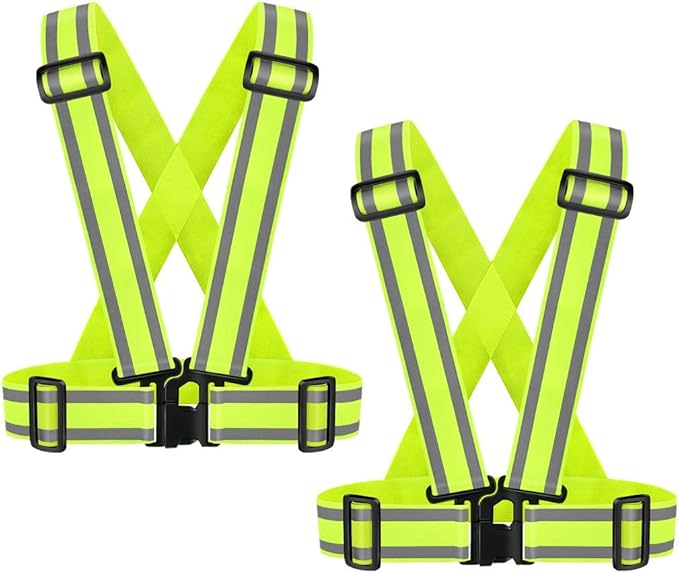 2Pack High Visibility Reflective Safety Vest | Lightweight,Adjustable & Elastic | Hi Vis Running Gear for Jogging,Walking,Cycling,Construction Workers,Motorcycle,Men,Women… (2, YELLOW)