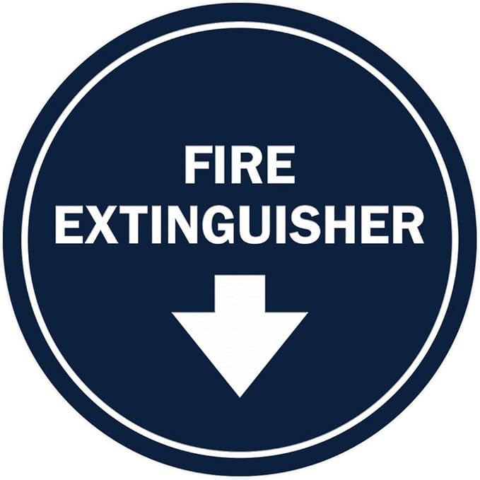 Signs ByLITA Circle Fire Extinguisher Sign (Navy Blue/White) - Large