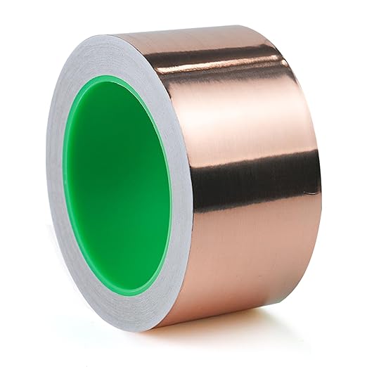 BOMEI PACK 2inch x 49ft Copper Foil Tape with Conductive Adhesive for Guitar and EMI Shielding, Crafts, Soldering, Stained Glass, Electrical Repairs, Grounding 1 Pack