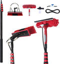 20ft Water Fed Pole Brush with Squeegee Kit Telescoping High Reach Window Cleaning Tool with Soap Dispenser Extension Solar Panel Cleaner for Household