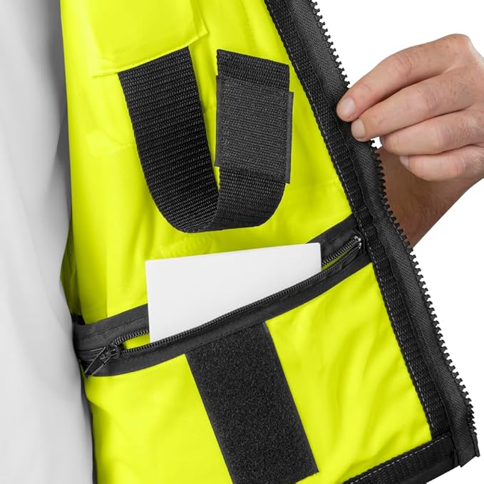 Ironwear 1278FR-L-05-2XL ANSI Class 2 Flame Retardant Polyester Surveyor SAFETY Vest with 2" Silver Reflective Tape, Lime, 2X-Large
