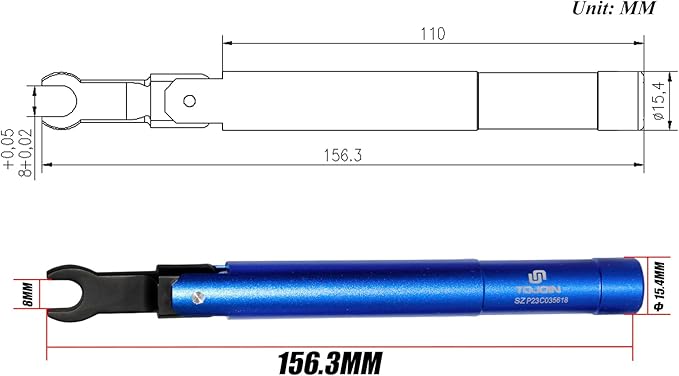 TOJOIN 1 pcs SMA Torque Wrench for RF Connector 8 in·lbs (0.9 N·m) Opening 8mm (5/16") for SMA 3.5mm/2.92mm Adapter Convertor Portable Spanner for Professionals Industry Blue