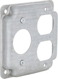 4 in. Square Cover, Exposed Work, Duplex/1.406 in. Dia. Receptacle