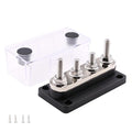 Bus Bar Copper 12V 300A with 4X 5/16" Studs Battery Terminal Power Distribution Blocks, Marine Busbar, 12 Volt-48V DC High Current Buss Bar for Automotive, Car, Boat, RV, Solar, Yacht, Black