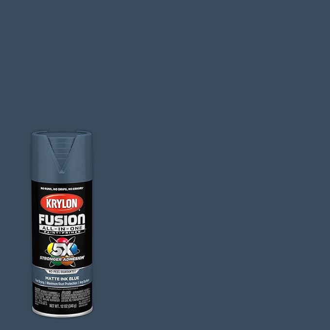 Krylon Fusion All-In-One Adhesive Spray Paint for Indoor/Outdoor Use, 12 oz, Ink Blue