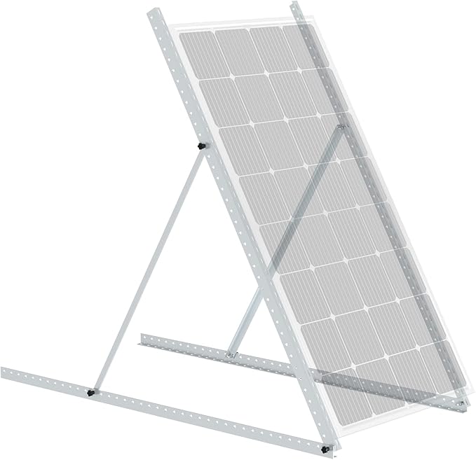 BougeRV 58in Adjustable Solar Panel Tilt Mount Brackets with Foldable Tilt Legs, Mounting Support for 180-400W Solar Panels on Roof, RV, Boat, and Off-Grid