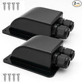 Black Waterproof Solar Cable Entry Gland, Double Cable Entry Gland for All Cable Types 6mm² to 12mm² for Solar Panels on RV Camper Van Travel Trailer Boat Cabin (Pack of 2)