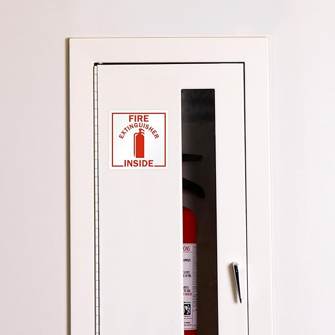 SmartSign Fire Extinguisher Inside Stickers | 2.75" x 2.75" Engineer Grade Reflective Labels, Pack of 6, Made in USA