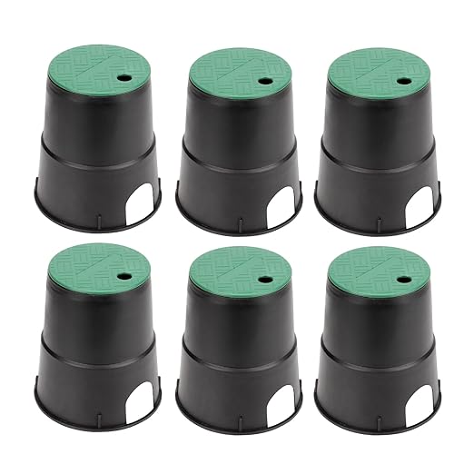 6 Pcs Electrical Splice Box, 6'' Diameter Underground Electrical Junction Box, Sprinkler Valve Boxes for Garden Farm, Inground Electrical Box for Outdoor Electrical Wiring Splices (6In 6Pcs)