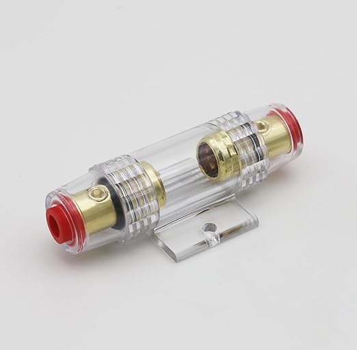in-line AGU Fuse Holder for 4-10 Gauge AWG Wire / 6 Gauge & 8 Gauge/with Four 60A AGU Fuses for Car Audio/Alarm/Amplifier/Compressors/Auto Parts/Automotive/Marine/Industrial (60Amp, 2 Pack)