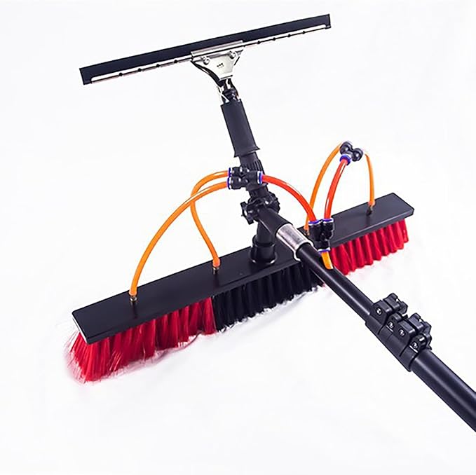 Extendable Water Fed Solar Panel Cleaner, 10.8M Solar Panel Cleaning Equipment, 55Cm Water Fed Telescopic Brush for Cleaning Photovoltaic and Solar Panels Black,B,Brush 55cm,3.6m / 12ft