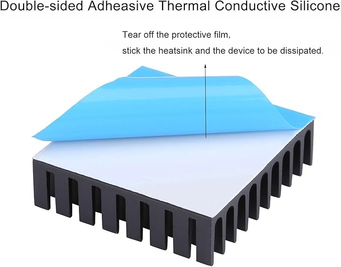 5PCS Aluminum Heat Sink 35x35x10mm / 1.38x1.38x0.39inch Small Heatsink 35mm with Thermal Tape for CPU IC LED Board Cooler for Cooling Stepper Motor TEC1-12706 Peltier Module, Black