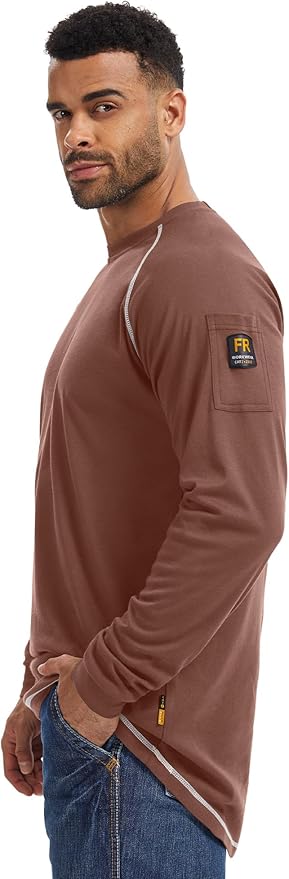 WORKWEYA FR Shirts for Men 5.5OZ Light Weight Welding Flame Resistant Shirts NFPA2112 CAT2