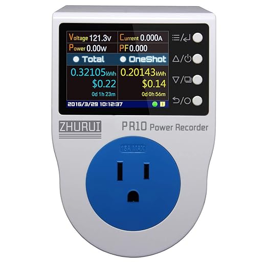 PR10-E US15A Power Meter Plug/Home Power metering Socket/watt Meter/2.4 inch TFT Color LCD/0.5FS(New)