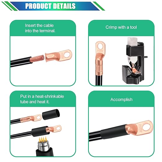 Twidec/180PCS Battery Cable Ends AWG 2 4 6 8 10 12 14 16 Gauge Copper Cable Wire Lugs,Ring Terminals Connectors,Copper Ring Terminals Connectors with Heat Shrink and Hammer Lug Crimper Tool